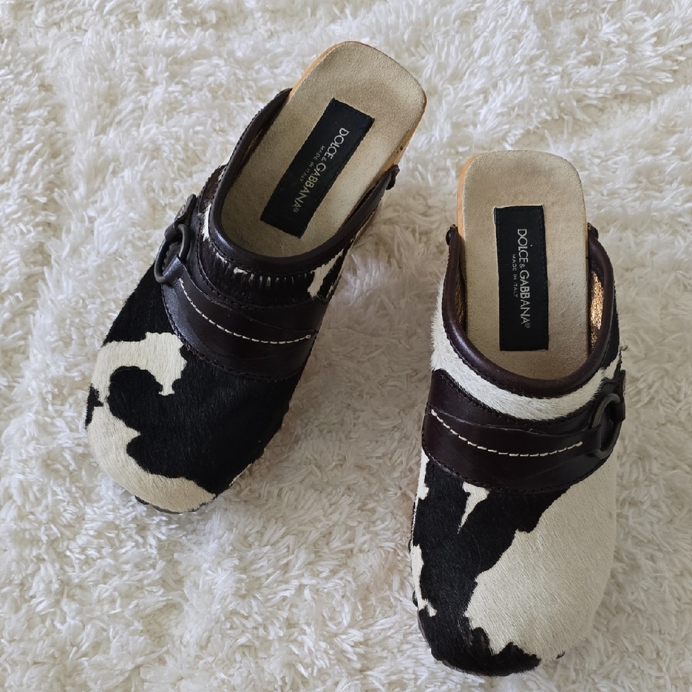 Dolce & Gabbana Black and White Mules